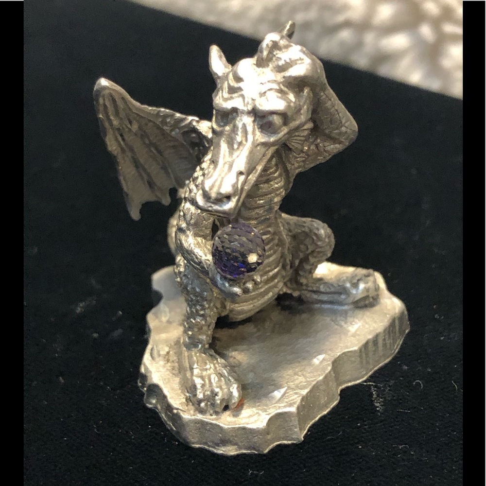 Pewter dragon figurine